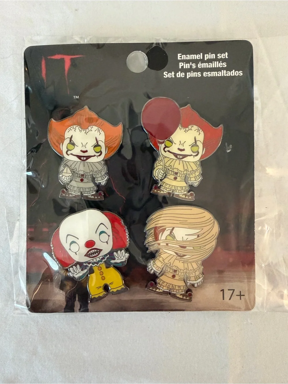 Funko IT Pennywise Enamel Pin Set - Orange, Red, Yellow, White